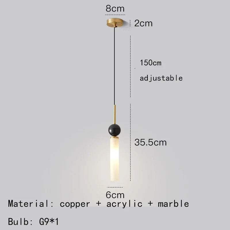 DecorBites™ Black Green Marble Wall Lamp Sconce with Copper Acrylic Lampshade