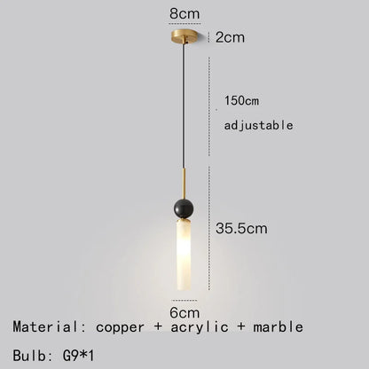 DecorBites™ Black Green Marble Wall Lamp Sconce with Copper Acrylic Lampshade