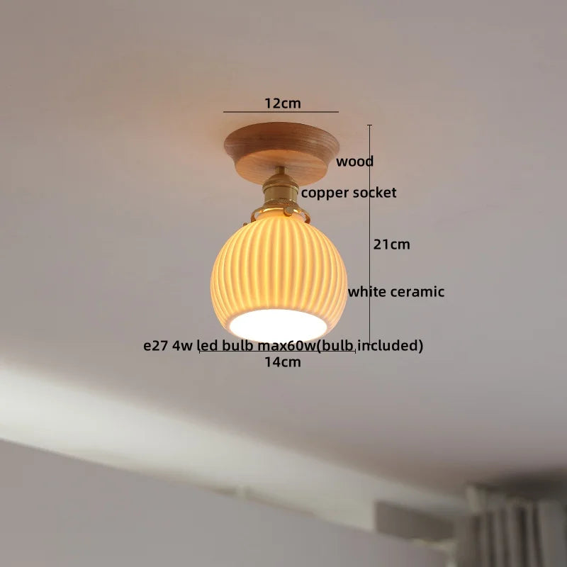 DecorBites™ Amber Glass LED Ceiling Lights Modern Decoration for Home Porch Restaurant