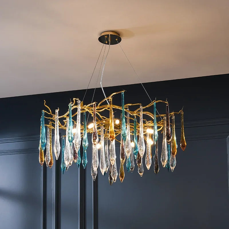 ™ Gold LED Branch Chandelier for Living Room, Bedroom, Hotel - Modern Luxury Aluminum Pendant Light
