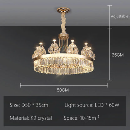 ™ Luxe Crystal Ceiling Chandelier - Elegant Home Decor Hanging Light for Living Room