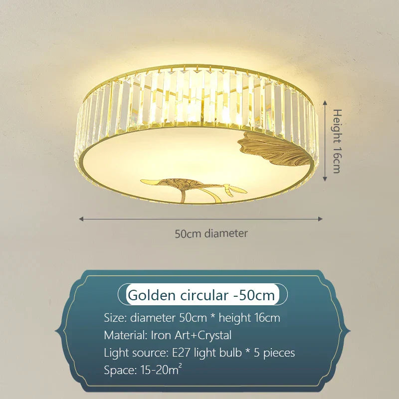 DecorBites™ Crystal Chinese Style Ceiling Light for Living Room and Bedroom