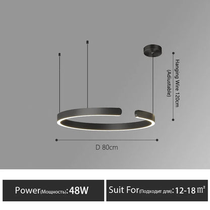 DecorBites™ LED Round Ring Chandelier for Dining Room, Living Room, and Bedroom
