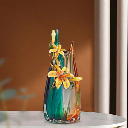 DecorBites™ Handmade Enamel Vase for Living Room TV Cabinet and Wine Cabinet Décor