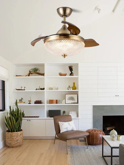 DecorBites™ Copper Bronze Ceiling Fan Light Remote Control 6-speed Reversible Silent Design
