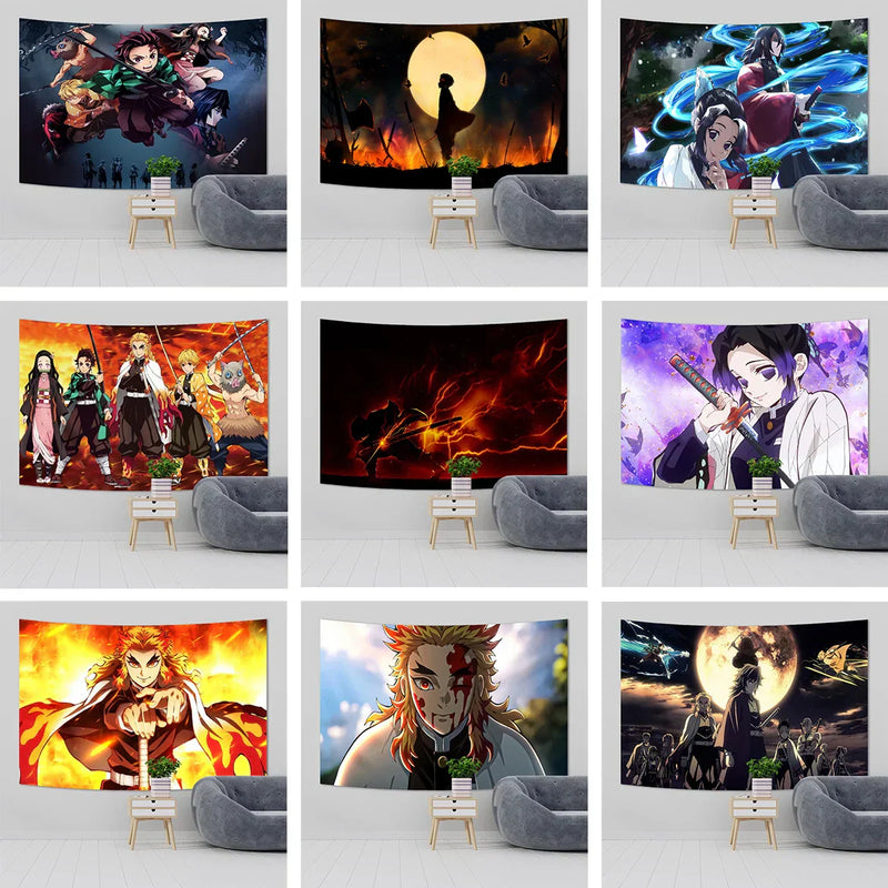 DecorBites™ Demons Slayer Anime Cloth Wall Tapestry Room Decor