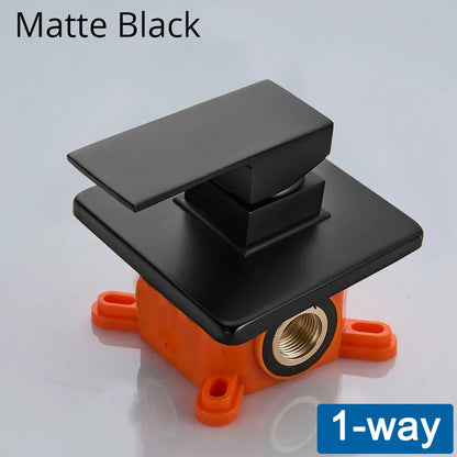 DecorBites™ Black Golden Brass Shower Mixing Valve Concealed Wall Mount Box Control