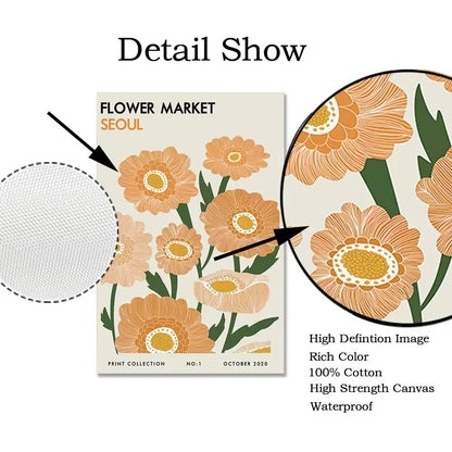 Abstract Yayoi Kusama Wall Art - Flower Market Canvas Painting