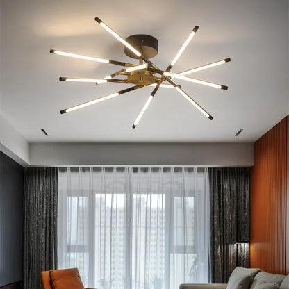 ™ Gold LED Ceiling Chandelier for Living Room Bedroom Kitchen - Dimmable Pendant Light