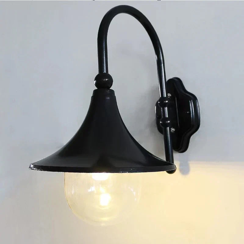 DecorBites™ Black Outdoor Wall Lamp for Country Garden Villa Aisle Balcony Lighting