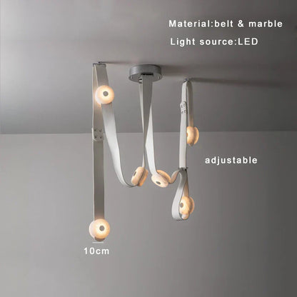 DecorBites™ Designer Belt Marble Pendant Lights: Luxury Dimmable Fixture for Villa Duplex