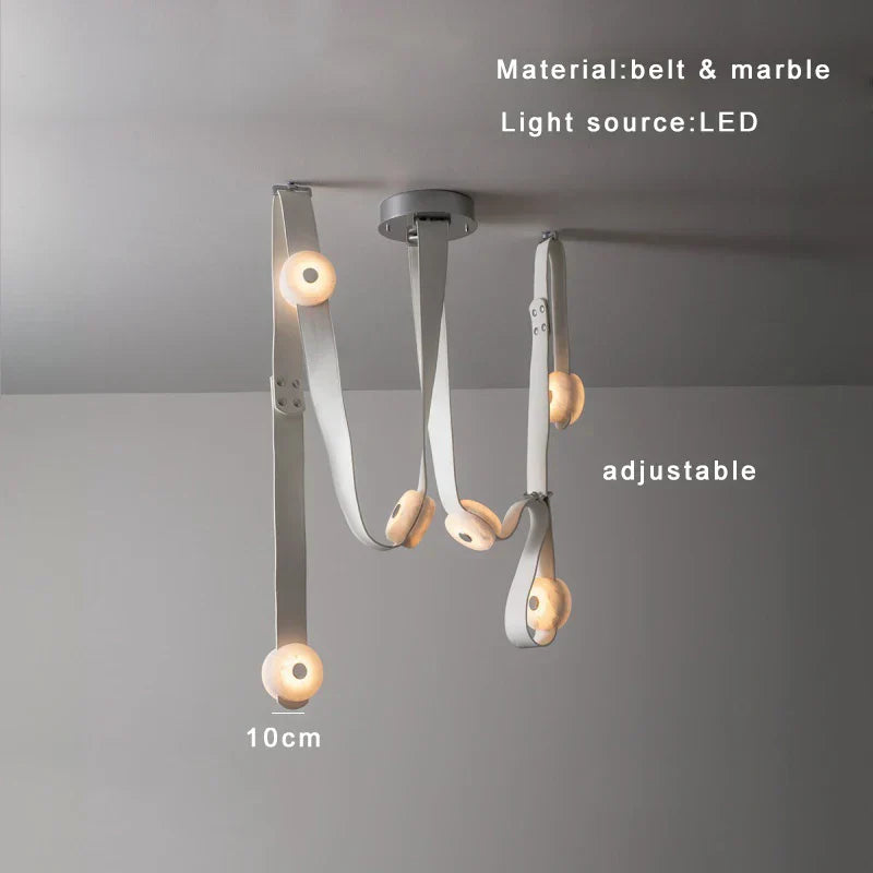 DecorBites™ Black Leather Marble Chandeliers | Adjustable Dining Room Lamps | Easy Installation Home Decor
