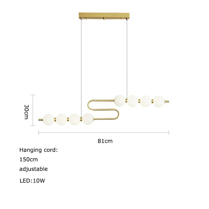 DecorBites™ Love Gold Chrome Chandelier LED Suspension Lighting for Dinning Room