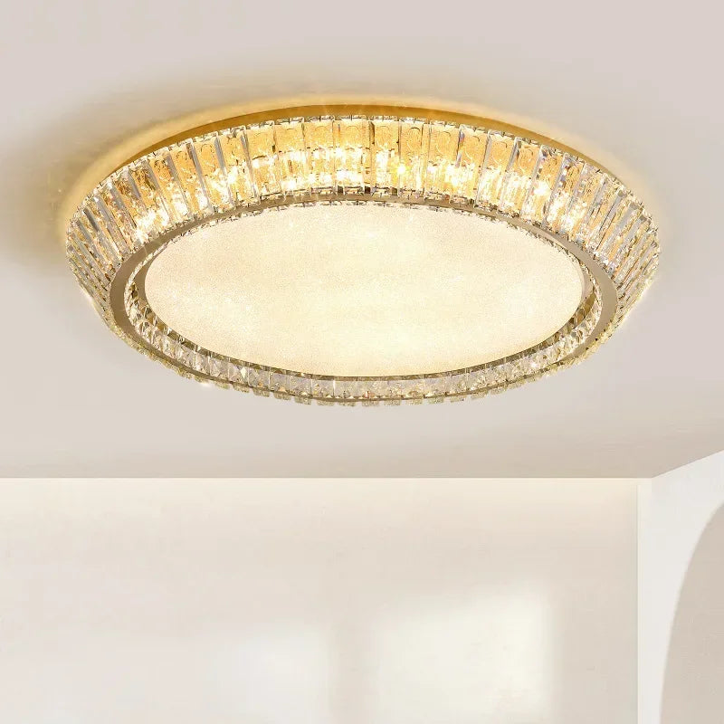 ™ Gold Crystal Glass LED Ceiling Light for Dining Living Room