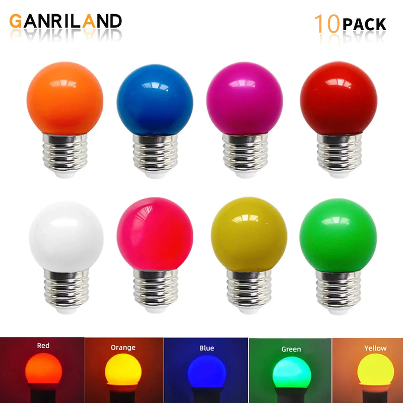 DecorBites™ Colorful LED String Light Bulb 12V 24V 220V E27 1W Shatterproof Party Decor