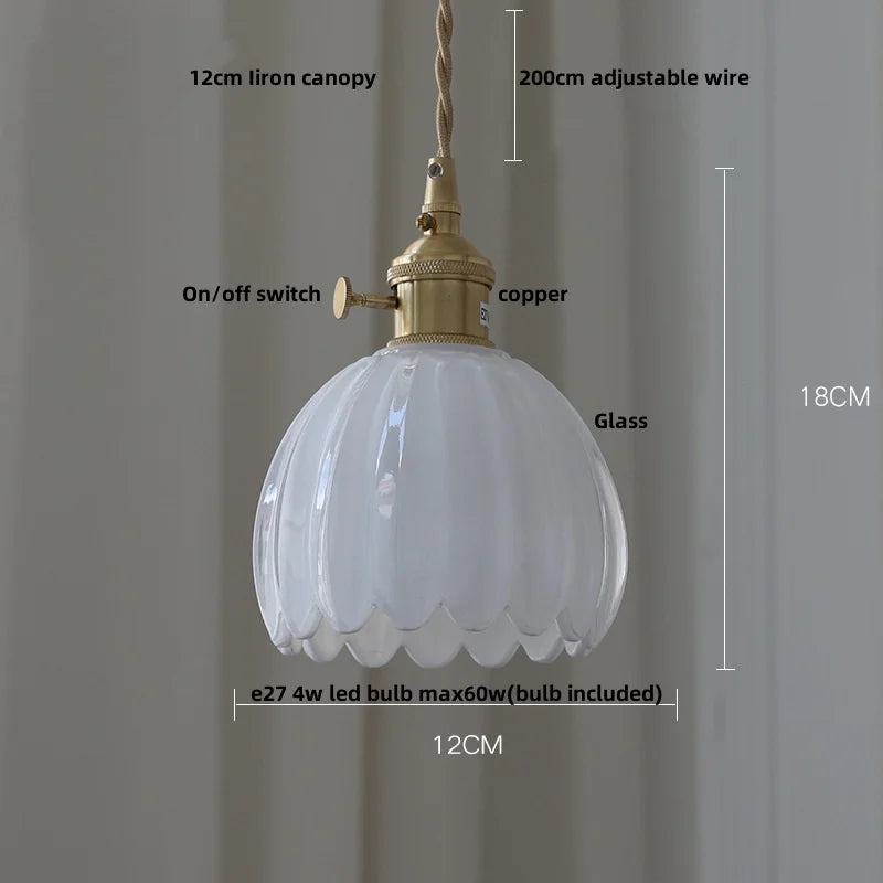DecorBites™ Amber Glass LED Pendant Lamp Modern Nordic Hanging Light