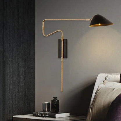 DecorBites™ Gold Rotatable LED Wall Lamp | Modern Nordic Rocker Arm Sconce