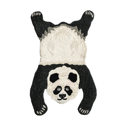 DecorBites™ Boho Black Bear Rug 80x120cm: Hand Tufted Animal Shaped Area Carpet