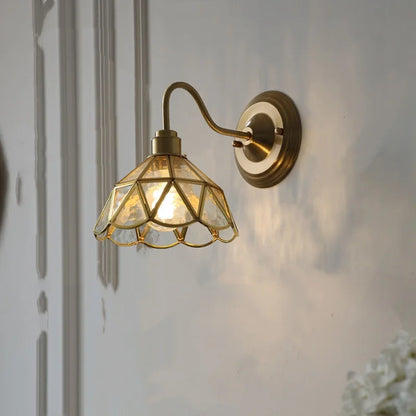 DecorBites™ Blue Glass Copper LED Wall Light Fixture Stair Bar Restaurant Bedroom E27