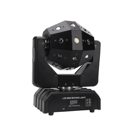 DecorBites™ 16 Beam Strobe Red Green Laser LED Moving Head Light Disco Ball