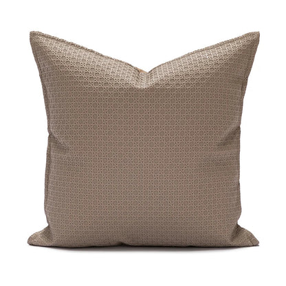 DecorBites™ Brown Beige Faux Leather Cushion Cover 45x45cm for Home Sofa Living Room