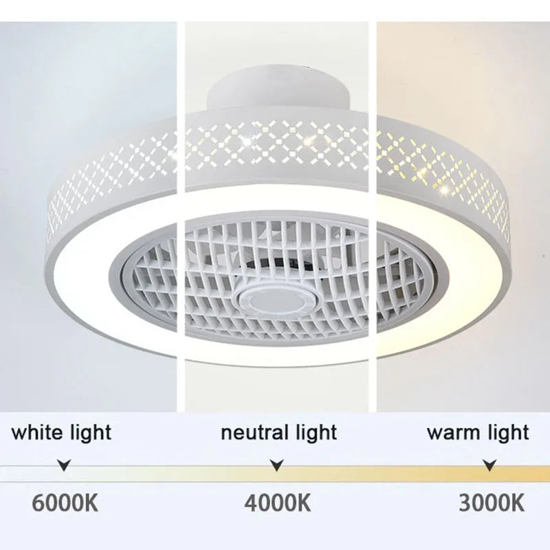 DecorBites™ Bedroom LED Ceiling Fan Light with Remote Control - Small, Modern Chandelier