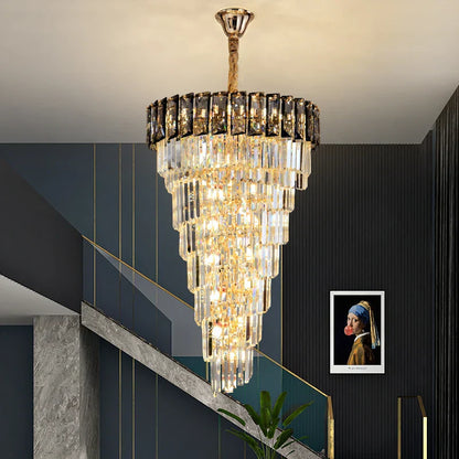 DecorBites™ Amber Crystal Chandelier for Living Room in French Light Luxury Style