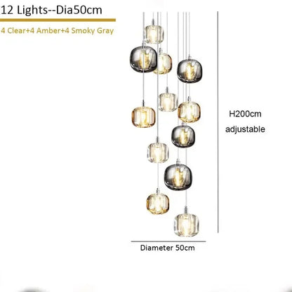 DecorBites™ Crystal Staircase Chandelier: Modern Luxury Indoor Lighting Fixture
