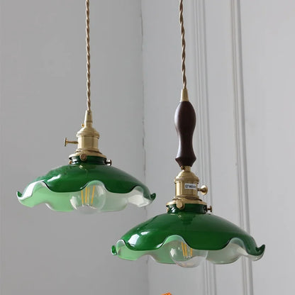 DecorBites™ Green Glass Adjustable LED Pendant Lamp - Modern Nordic Hanging Light