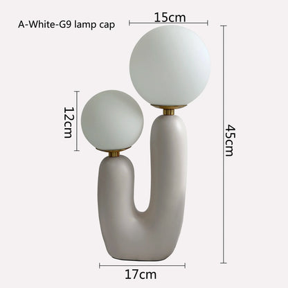DecorBites™ Glass Ball LED Table Lamp: Green Pink Resin Nordic Style for Home Decor