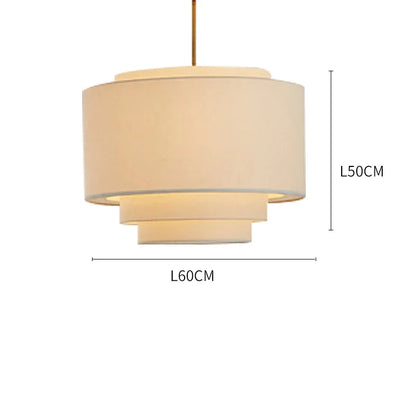 DecorBites™ Camden Japanese Style Pendant Lamp Minimalist Fabric Shade Kitchen Living Room Lighting