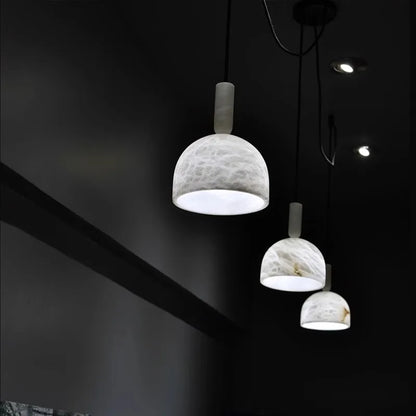 DecorBites™ Alabaster Pendant Lights LED Designer Hanging Lamps For Living Room