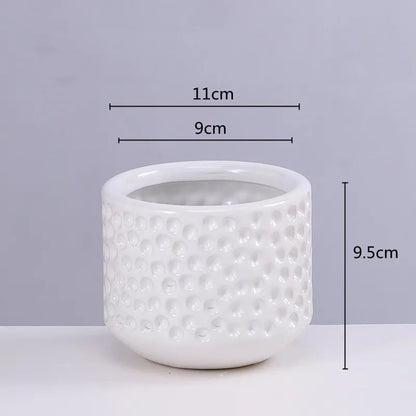 DecorBites™ Gold Ceramic Flower Pot Succulent Vase Terrarium Plant Pots for Home Balcony Decor