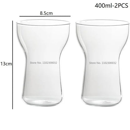 DecorBites™ Glass Drink Cup Set for Home Cafe Bar Heat Insulation Juice Tea Transparent