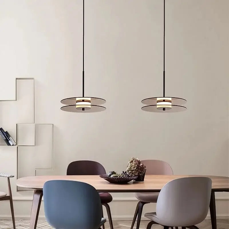 DecorBites™ Glass Art Chandelier: Nordic Minimalist LED Pendant Light for Home, Cafe, Bar