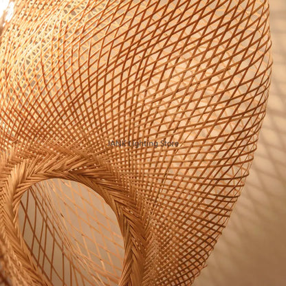 DecorBites™ Bamboo Wave Shade Pendant Lamp for Indoor Lighting