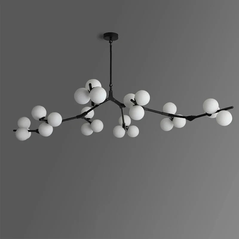 DecorBites™ Black Gold LED Glass Ball Chandelier for Living Room, Kitchen, Bedroom Décor