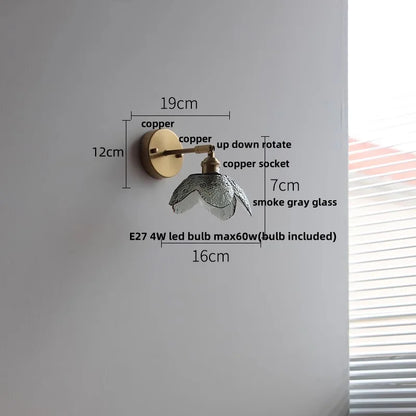 DecorBites™ Green Glass LED Wall Sconce, Modern Nordic Rotate Copper Stair Light