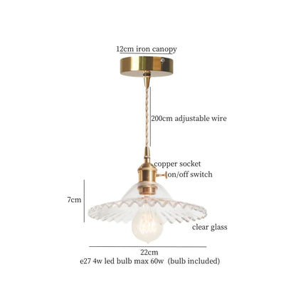 DecorBites™ Green Brass Glass LED Pendant Light for Kitchen Cafe Bar Loft Decoration