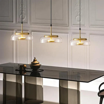 DecorBites™ LED Glass Bowl Pendant Light: Modern Nordic Home Decor Lighting for Dining Bedroom Kitchen Island
