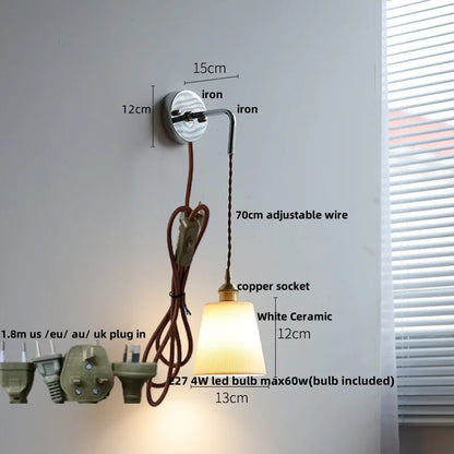 DecorBites™ Ceramic LED Wall Light with Pull Chain Switch - Nordic Design
