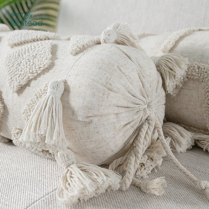 DecorBites™ Boho Tufted Tassel Lumbar Throw Pillow