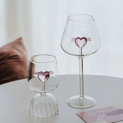 DecorBites™ 3D Rose Champagne Flute Glass: Unique Custom Wine Goblet Cup with Rose Inside