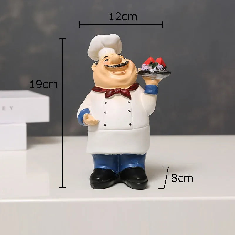DecorBites™ Bearded Chef Resin Figure Sculpture Modern Kitchen Desk Decor Ornaments