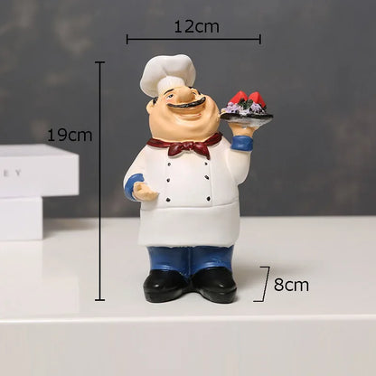 DecorBites™ Bearded Chef Resin Figure Sculpture Modern Kitchen Desk Decor Ornaments
