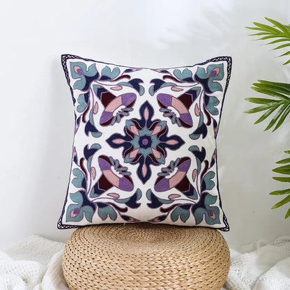 DecorBites™ Boho Farmhouse Floral Square Pillow Cover Set of 2