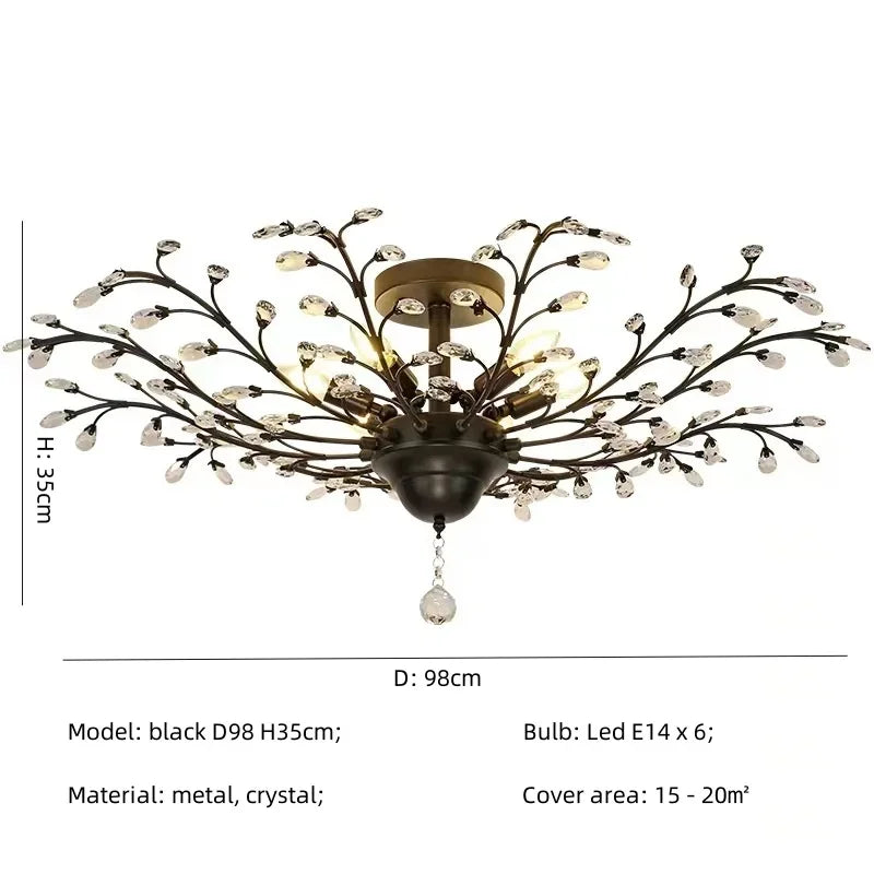DecorBites™ Crystal Chain Pendant Chandelier LED Lights for Indoor Decor