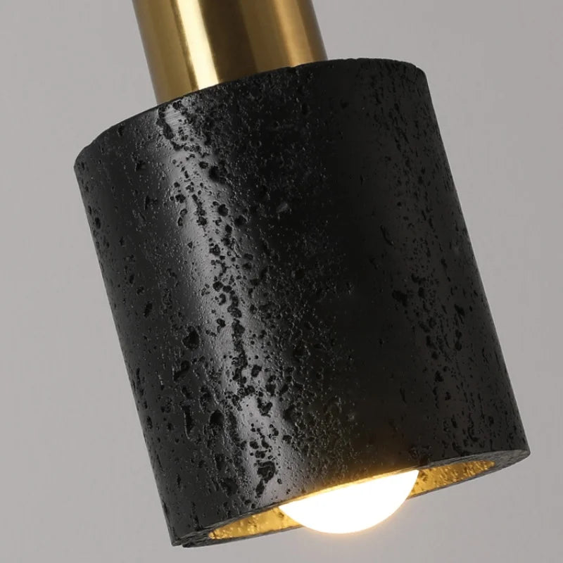 DecorBites™ Black Travertine LED Pendant Lamps: Nordic Modern Home Decoration Interior Hanging Light