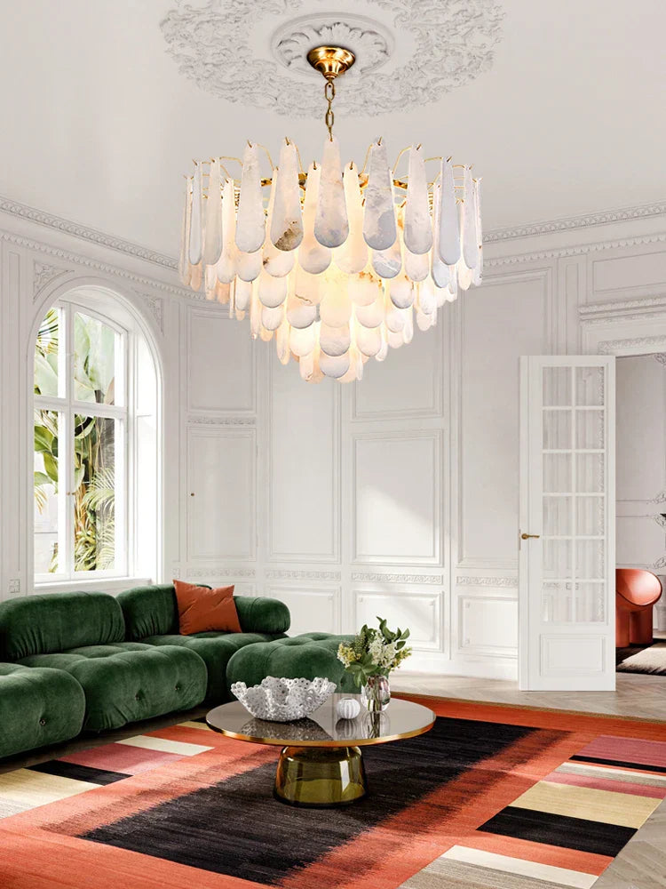 DecorBites™ Alabaster Lustre LED Chandelier for Dining Room
