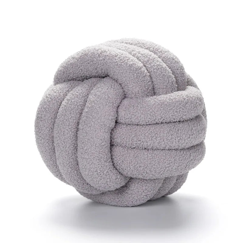 DecorBites™ Boucle Knotted Circle Soft Pillows - Home Decorative Round Ball Throw Plush Pillows
